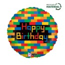 Happy Birthday Blocks Happy Birthday foil balloon 46 cm