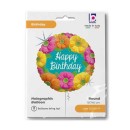 Happy Birthday Blooms Holo Happy Birthday foil balloon 46 cm