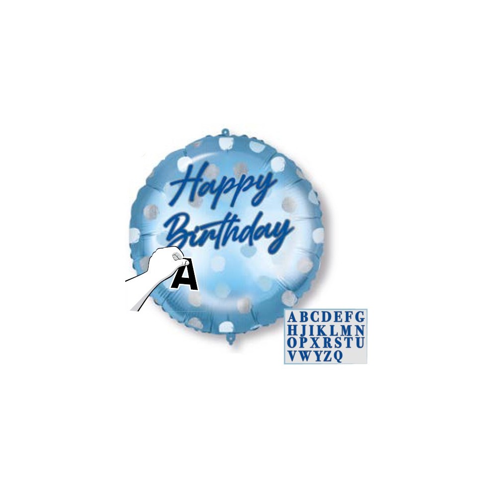 Happy Birthday Happy Birthday Blue foil balloon 46 cm customizable