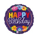 Happy Birthday Bold Blooms Happy Birthday foil balloon 46 cm