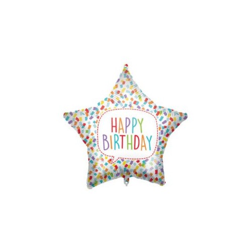 Star Happy Birthday Bright Star foil balloon 46 cm