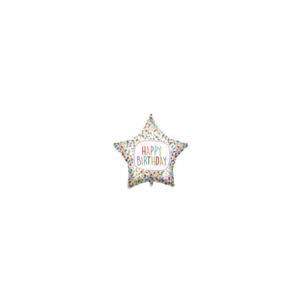 Star Happy Birthday Bright Star foil balloon 46 cm