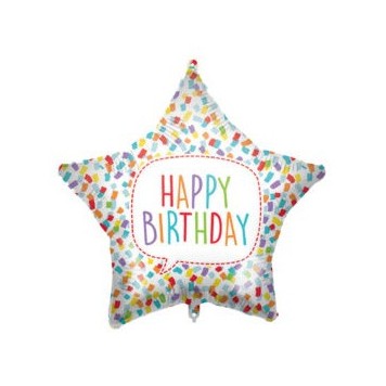 Star Happy Birthday Bright Star foil balloon 46 cm