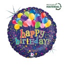 Happy Birthday Bunch Of Balloons Holo Happy Birthday foil balloon 46 cm