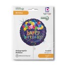 Happy Birthday Bunch Of Balloons Holo Happy Birthday foil balloon 46 cm