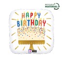 Happy Birthday Cake Candles Happy Birthday foil balloon 46 cm