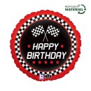 Happy Birthday Checkered Flag Happy Birthday foil balloon 46 cm