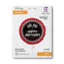 Happy Birthday Checkered Flag Happy Birthday foil balloon 46 cm