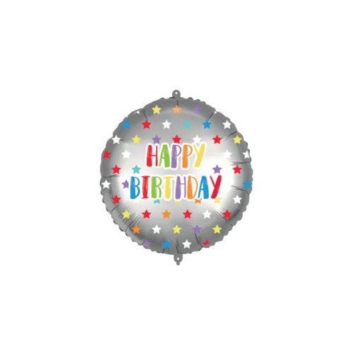Happy Birthday Happy Birthday Colorful Stars foil balloon 46 cm