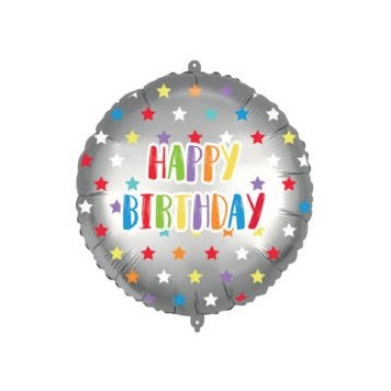 Happy Birthday Happy Birthday Colorful Stars foil balloon 46 cm