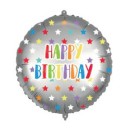 Happy Birthday Happy Birthday Colorful Stars foil balloon 46 cm