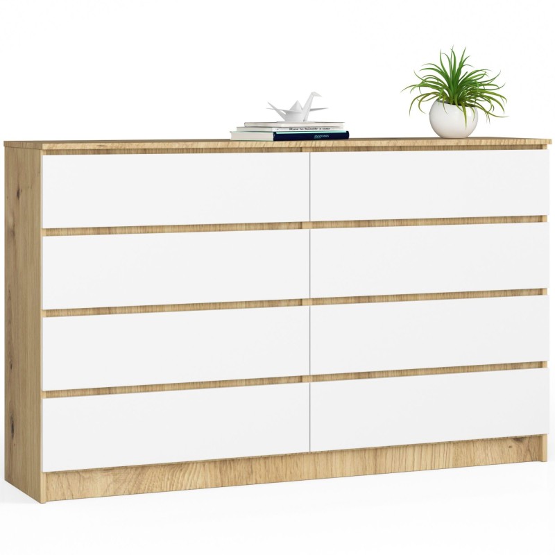 KOMODA K160 8SZ CLP DĄB ARTISAN / BIAŁY KOMODA K160 8SZ CLP DĄB ARTISAN / BIAŁY