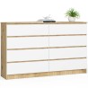 KOMODA K160 8SZ CLP DĄB ARTISAN / BIAŁY