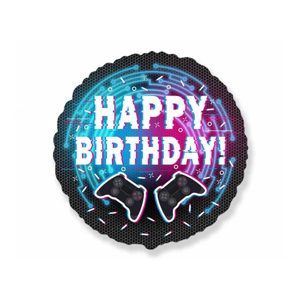 Gamer Happy Birthday Controller foil balloon 46 cm (WP)