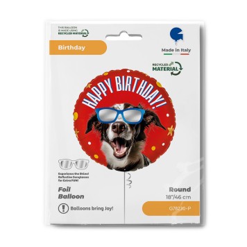 Happy Birthday Cool Doggy Happy Birthday foil balloon 46 cm