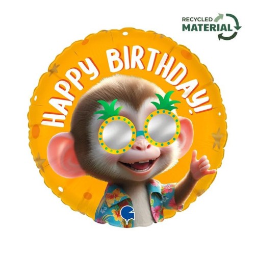 Happy Birthday Cool Monkey Happy Birthday foil balloon 46 cm