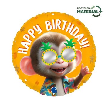 Happy Birthday Cool Monkey Happy Birthday foil balloon 46 cm