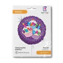 Happy Birthday Cupcake Holo Happy Birthday foil balloon 46 cm