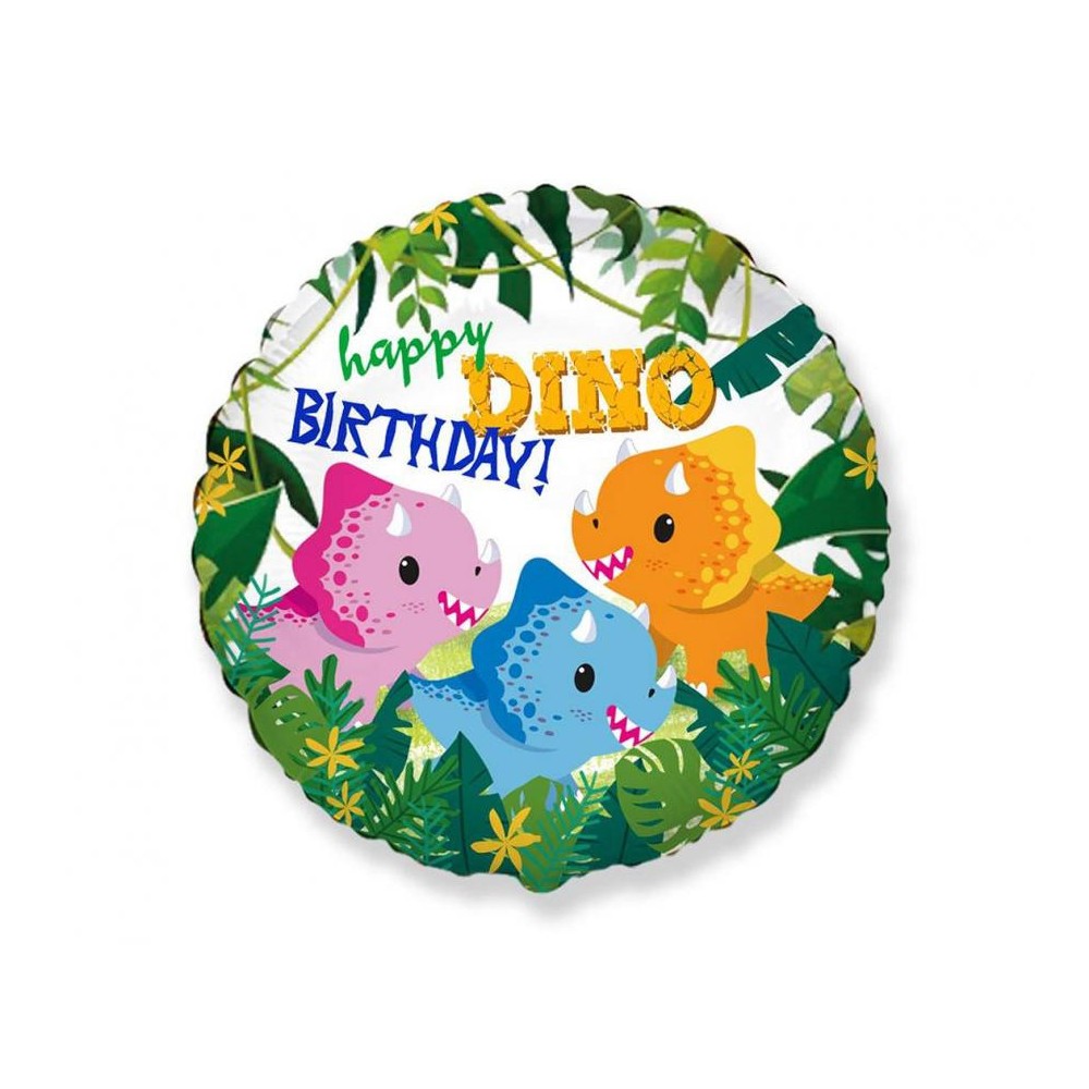 Gamer Happy Birthday Dino, Dinosaur Foil Balloon 46 cm (WP)
