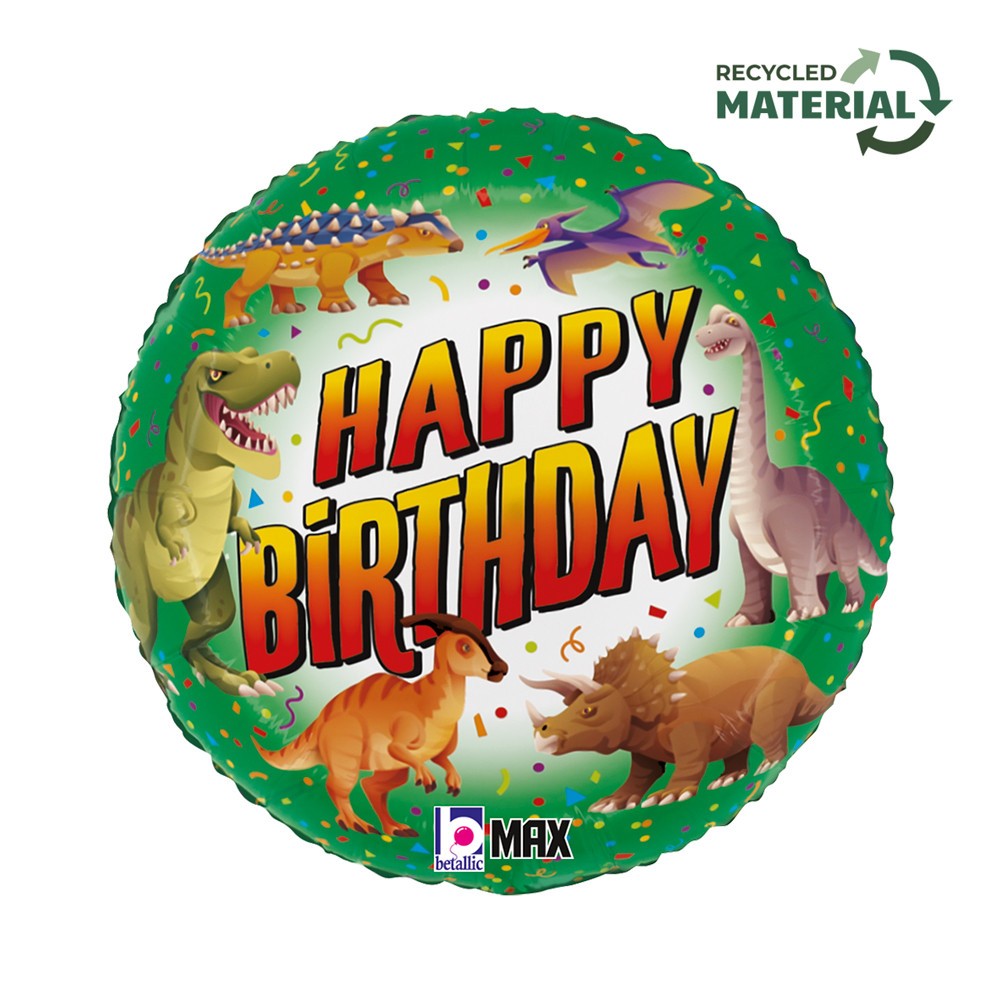 Happy Birthday Dinosaur Happy Birthday foil balloon 46 cm