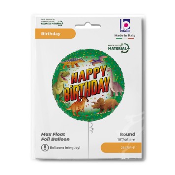 Happy Birthday Dinosaur Happy Birthday foil balloon 46 cm