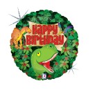 Happy Birthday Dinosaur Holo Happy Birthday foil balloon 46 cm