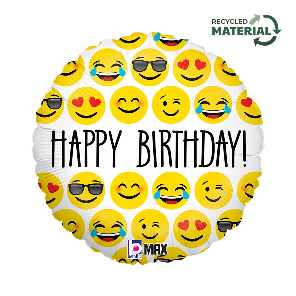 Happy Birthday Emoji Happy Birthday foil balloon 46 cm