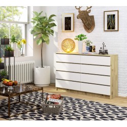 KOMODA K160 8SZ CLP DĄB ARTISAN / BIAŁY