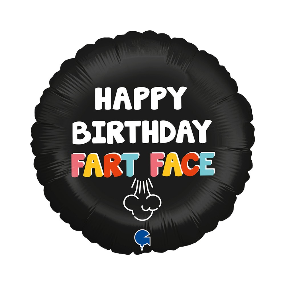 Happy Birthday Fart Face foil balloon 46 cm