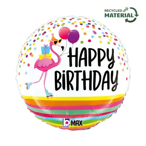 Happy Birthday Flamingo Happy Birthday foil balloon 46 cm