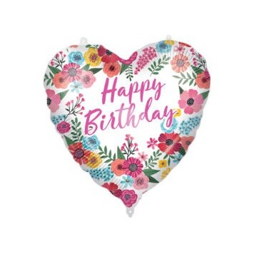 Happy Birthday Happy Birthday Floral foil balloon 46 cm