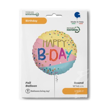 Happy Birthday Funky Dots Happy Birthday foil balloon 46 cm