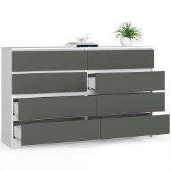 KOMODA K160 8SZ CLP BIAŁA / SZARY