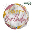 Happy Birthday Glitter Marble Rose Happy Birthday foil balloon 46 cm