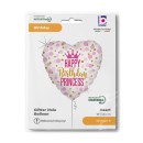 Happy Birthday Glitter Princess Happy Birthday foil balloon 46 cm