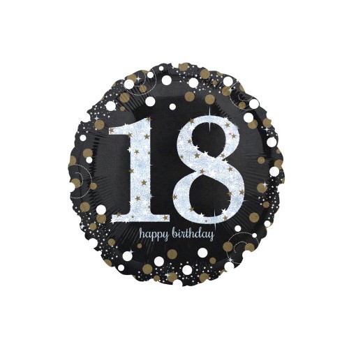 Happy Birthday Gold 18 fólia lufi 43 cm