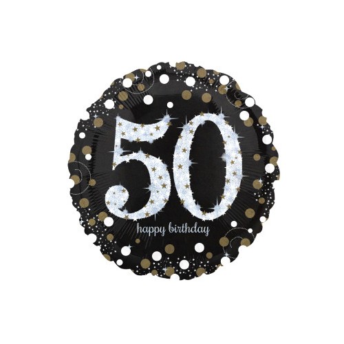 Happy Birthday Gold 50 fólia lufi 43 cm