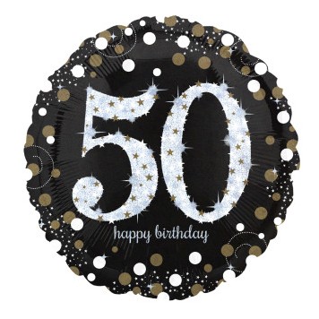 Happy Birthday Gold 50 fólia lufi 43 cm