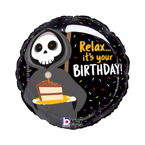 Happy Birthday Grim Reaper Happy Birthday foil balloon 46 cm
