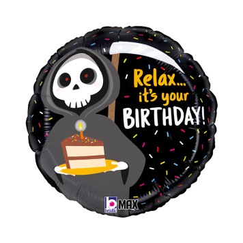 Happy Birthday Grim Reaper Happy Birthday foil balloon 46 cm