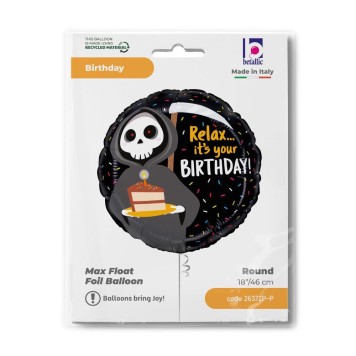 Happy Birthday Grim Reaper Happy Birthday foil balloon 46 cm