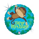 Happy Birthday Monkey Buddy Holo Happy Birthday foil balloon 46 cm