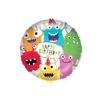 Happy Birthday Happy Birthday Monsters foil balloon 46 cm