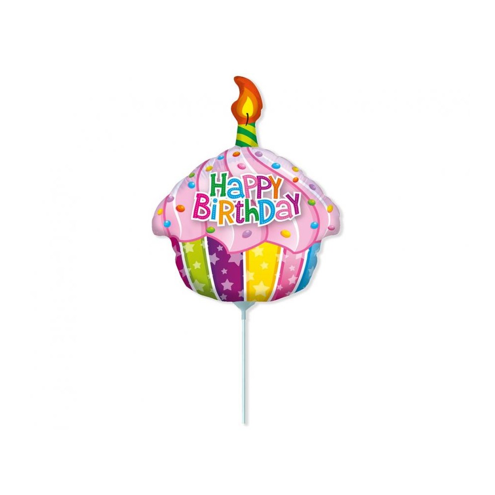 Happy Birthday Muffin Happy Birthday mini foil balloon (WP)