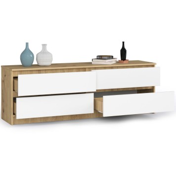 KOMODA K160 4SZ CLP DĄB ARTISAN / BIAŁY