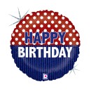 Happy Birthday Nautical Holo Happy Birthday foil balloon 46 cm