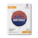Happy Birthday Nautical Holo Happy Birthday foil balloon 46 cm