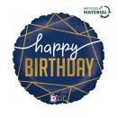 Happy Birthday Navy Happy Birthday foil balloon 46 cm