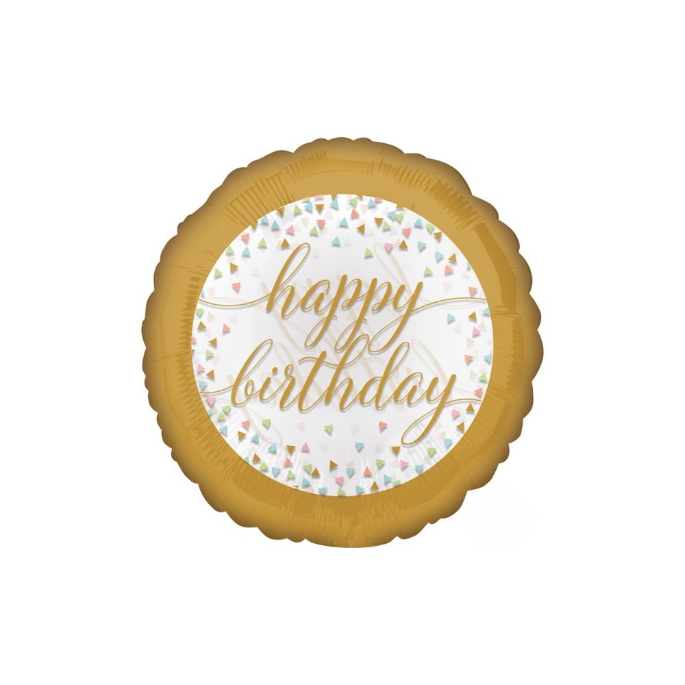 Happy Birthday Pastel Confetti Happy Birthday foil balloon 43 cm
