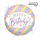 Happy Birthday Pastel Holo Happy Birthday foil balloon 46 cm